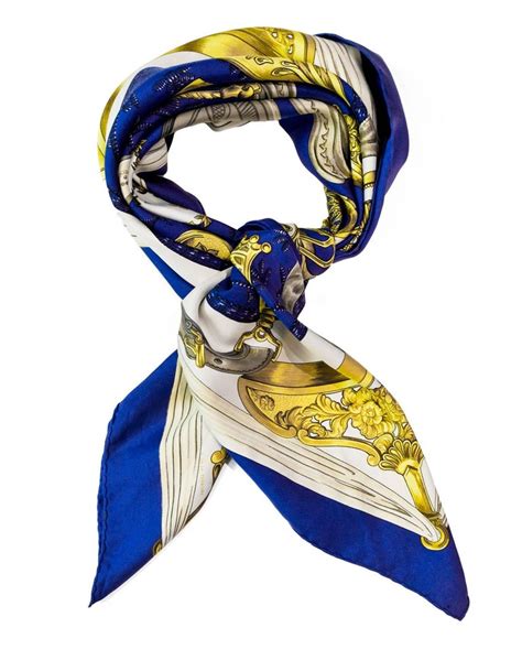 hermes scarf blue and gold